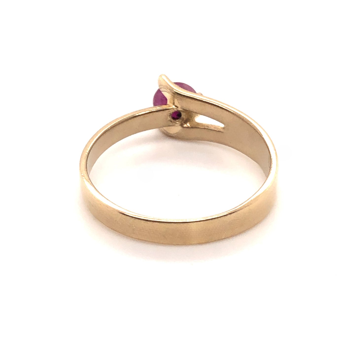 Ring Gold 585 / 14k Damenring mit pinkem Farbstein