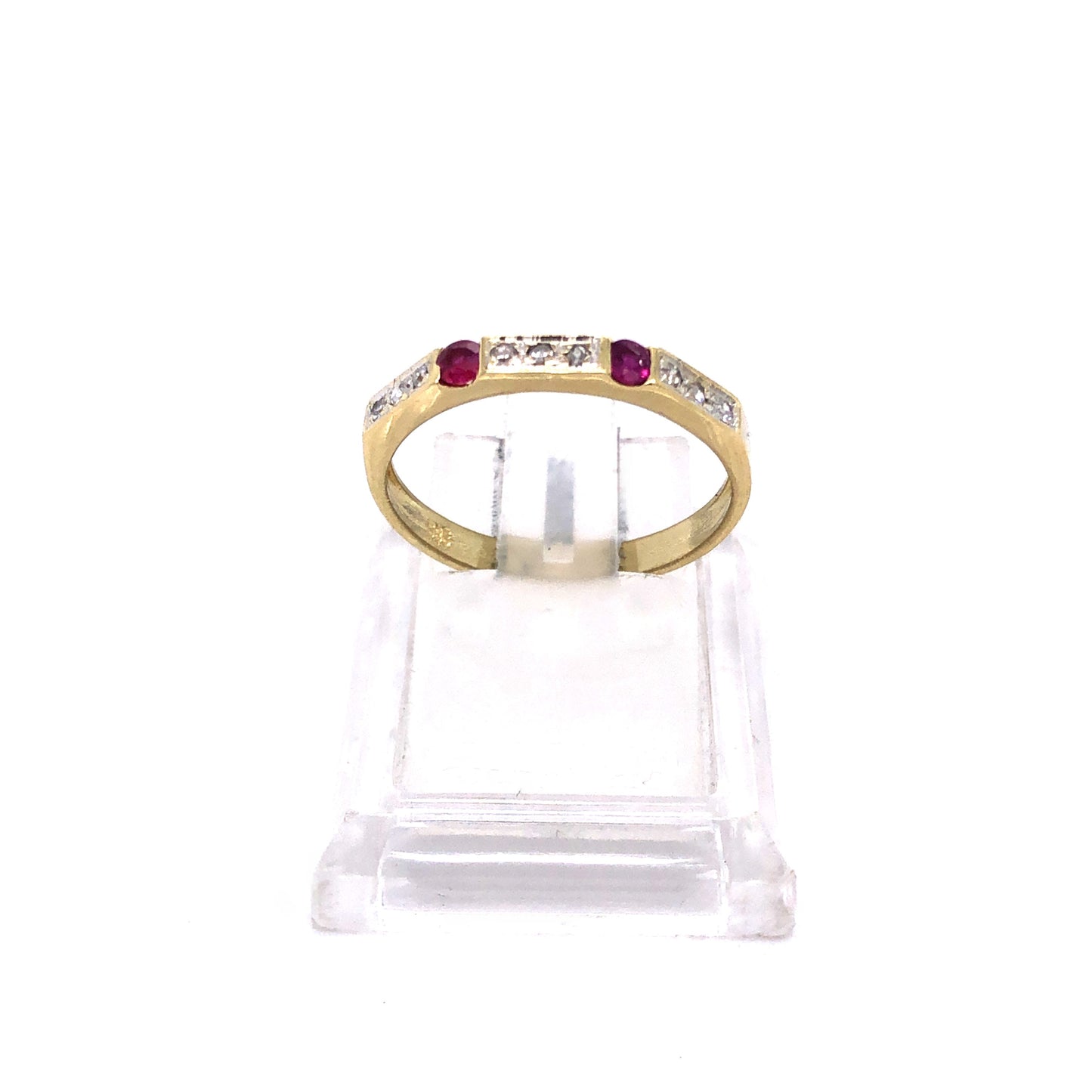 Ring Gold 585 / 14k mit Glassteinen und Farbsteinen, Gr. 56