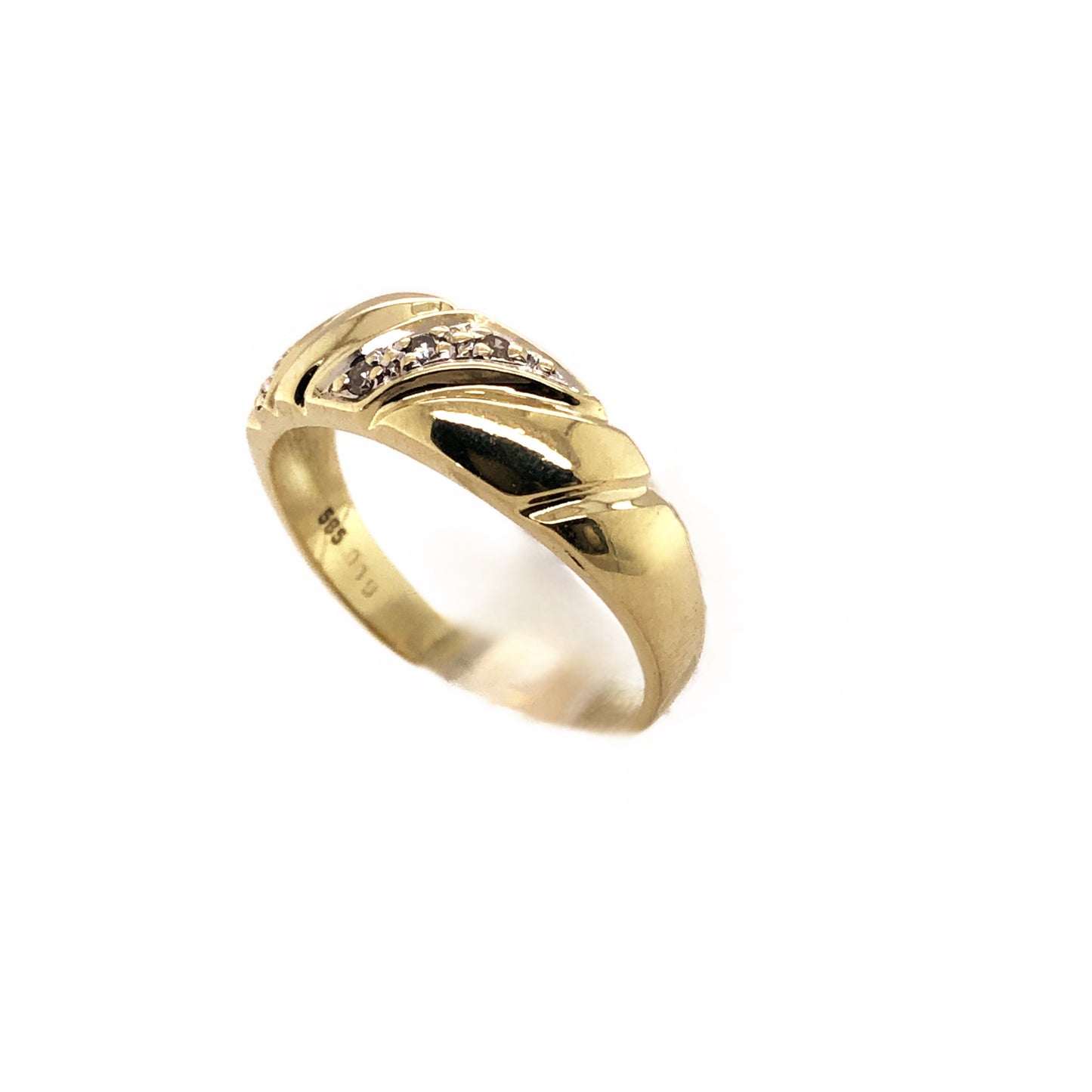 Ring Gelbgold 585 / 14 K mit Diamanten Gr. 59 Nr. 3318