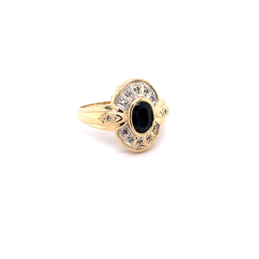 Ring Gold 333 / 8k , mit Diamanten und Saphir Nr. 3298