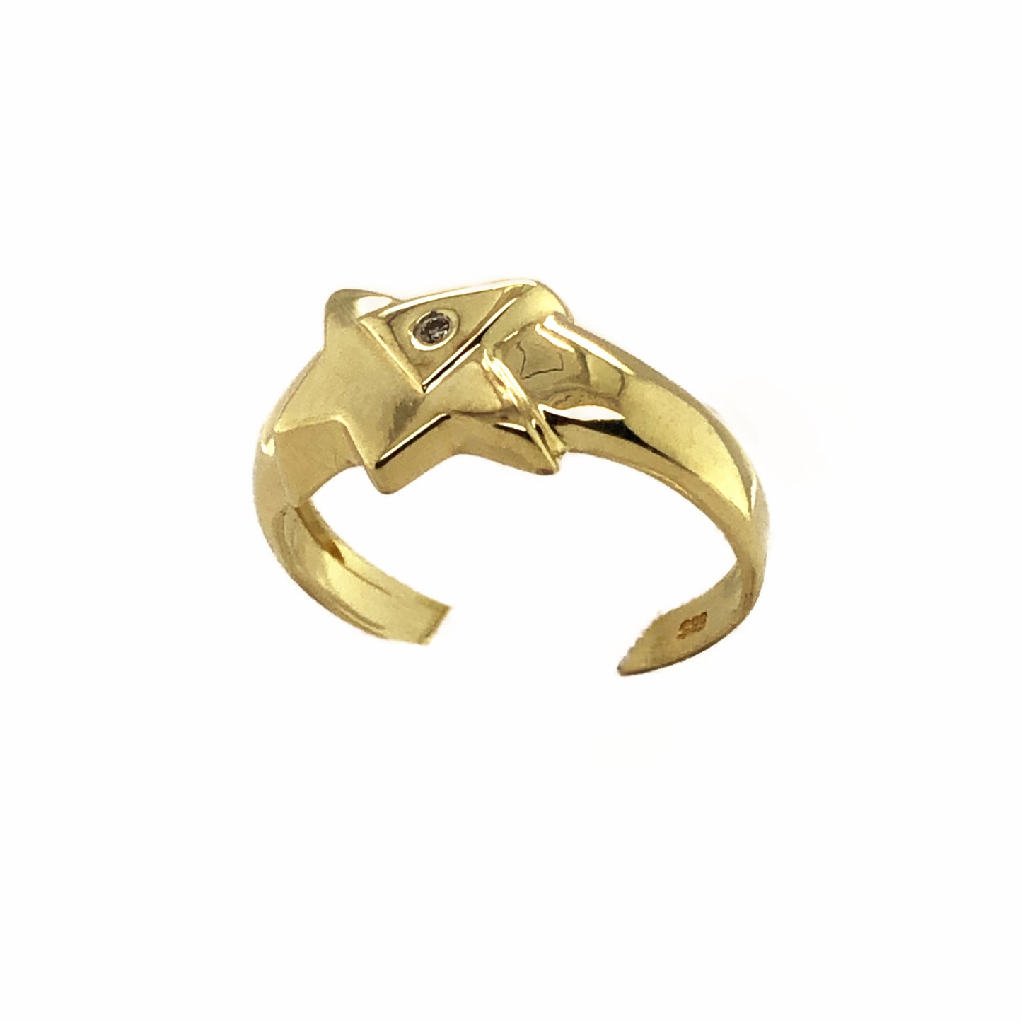 Ring Gold 585 / 14k , "Stern" mit Diamant für Mädchen Nr. 1747