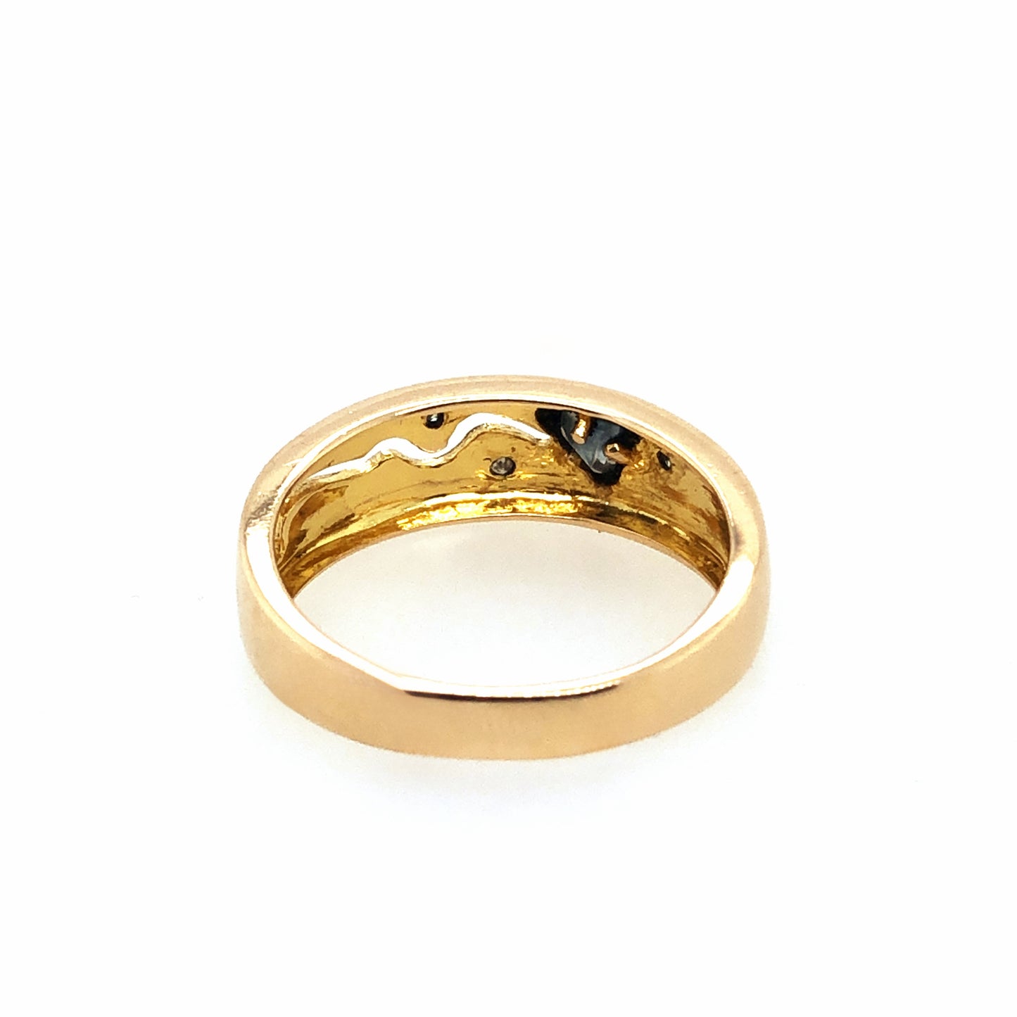 Ring Gold 585 / 14k Gr.56 , Bandring mit Steinen