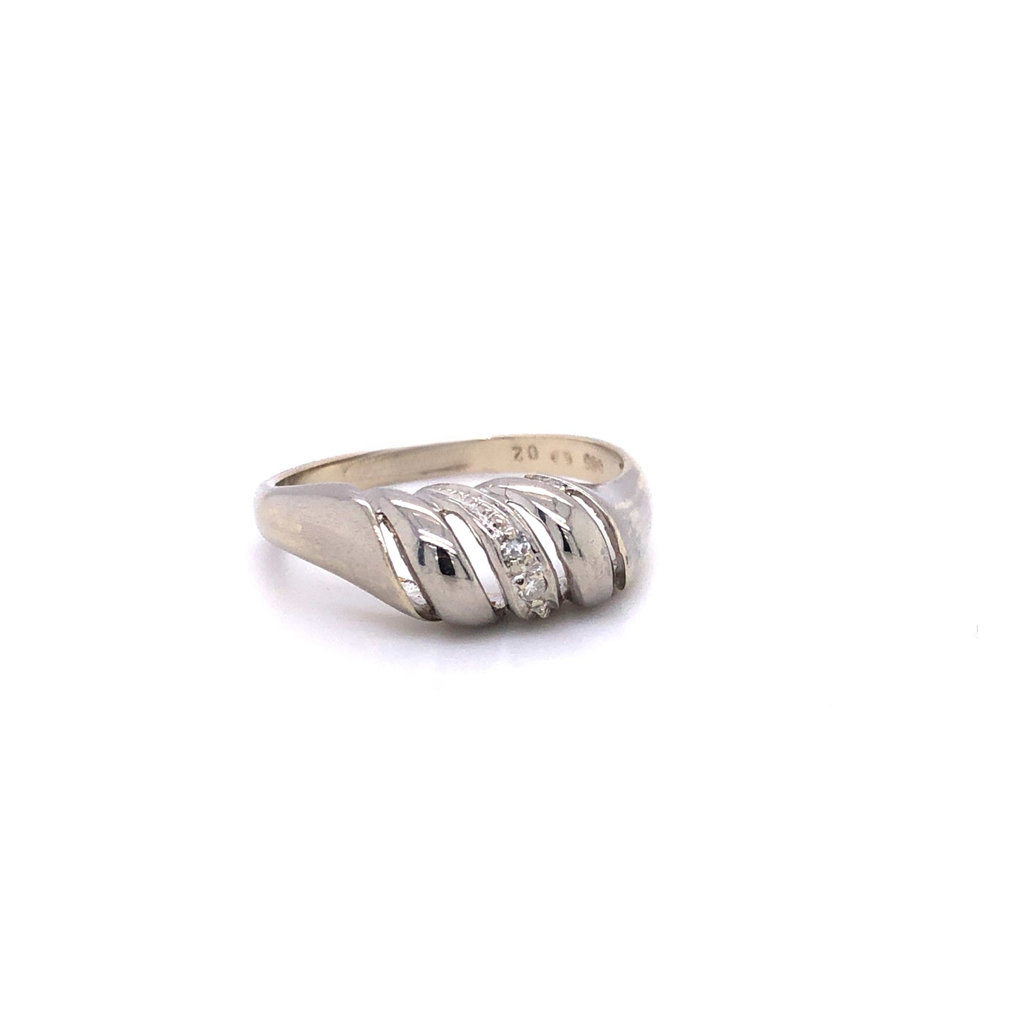 Ring Weißgold 585 / 14k Gr.55 , mit Diamanten besetzt